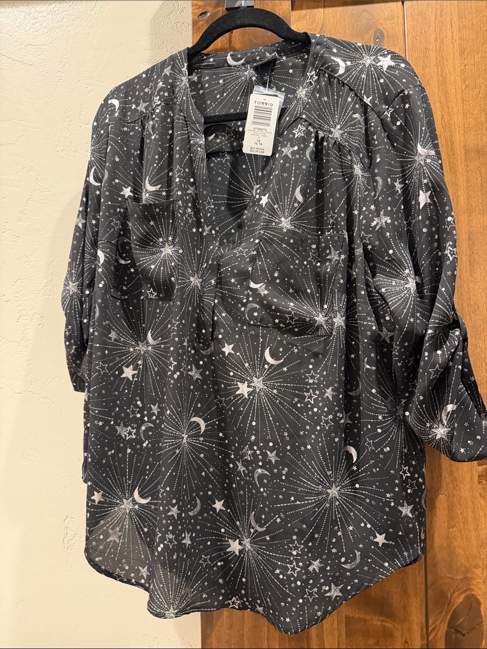 torrid Black Celestial Star & Moon Blouse